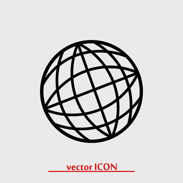 Globo icono de la red — Vector de stock