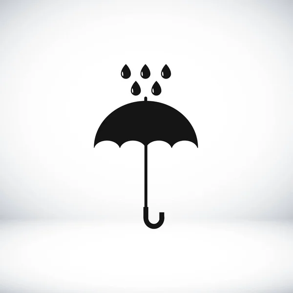 Paraplu en regen druppels pictogram — Stockvector