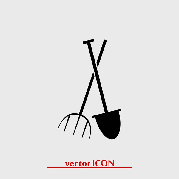 Garden fork and shovel icon — Stock Vector