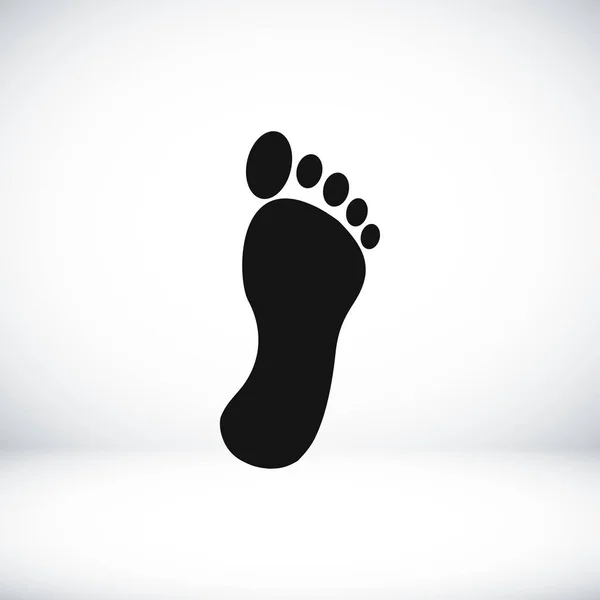 Fekete lábnyom ikon — Stock Vector