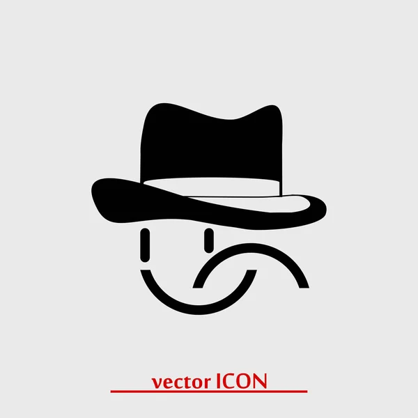 Sourire dans l'icône chapeau — Image vectorielle
