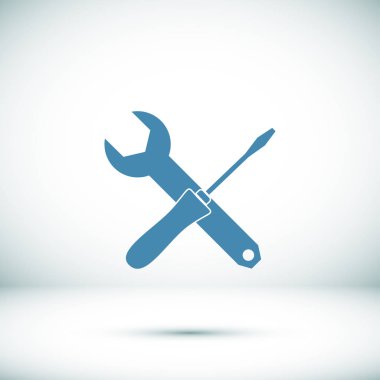 İngiliz anahtarı ve tornavida simgesi