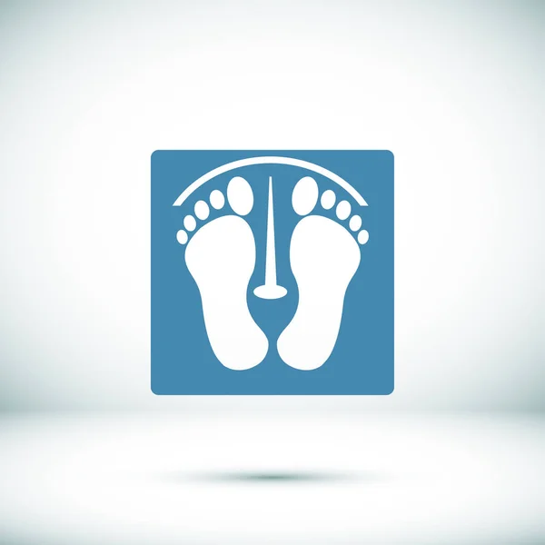 Footprints on scale icon — Stock Vector
