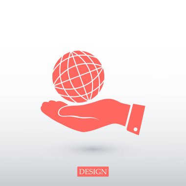 Dünya dünya el simgesi ile