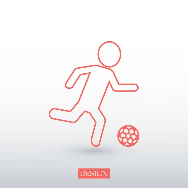 Voetbal, voetbal speler silhouet pictogram — Stockvector