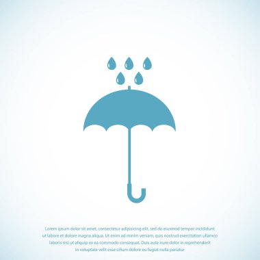 Şemsiye ve yağmur damla simgesi