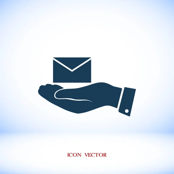 E-mail în pictograma mână — Vector de stoc
