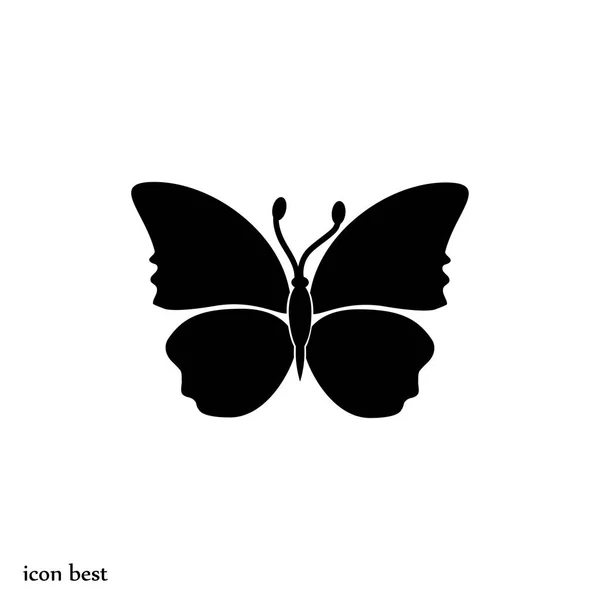 Butterfly simple icon — Stock Vector