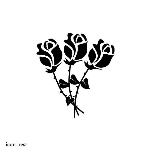 Icono de flores de rosa — Vector de stock