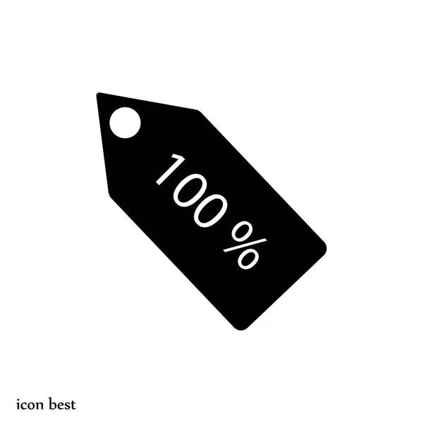 100 %-os címke ikonját — Stock Vector