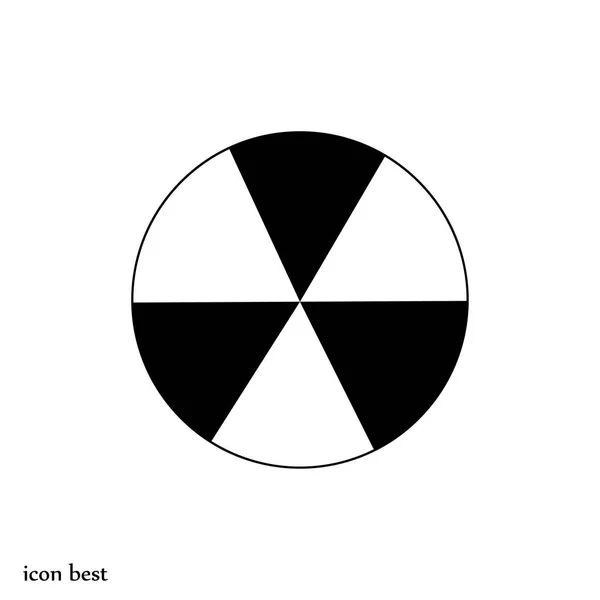 Segno radioattivo spruzzato sull'icona del barile di metallo — Vettoriale Stock