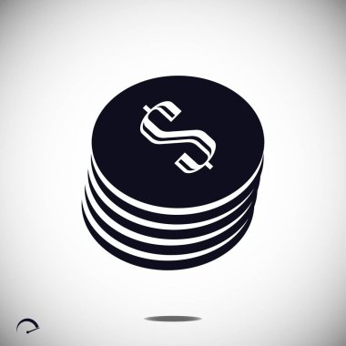 Doları düz simgesi