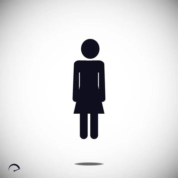 Θηλυκό, γυναίκα επίπεδη εικονίδιο — Διανυσματικό Αρχείο