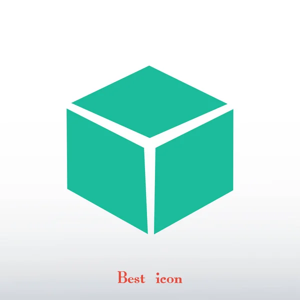 Ícone de cubo simples —  Vetores de Stock