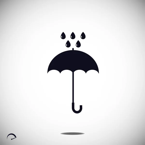 Umbrella and raindrops icon — Stock Vector