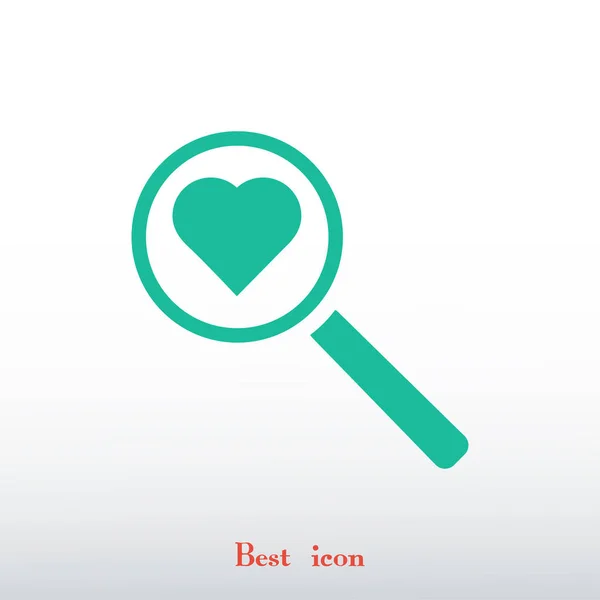 Icona di ricerca cuore — Vettoriale Stock