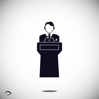  Podyum simgesi arkasında hoparlör