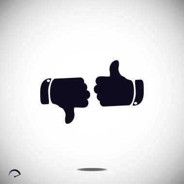 başparmak yukarı ve aşağı simgeler