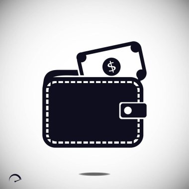 Para simgesi olan cüzdan