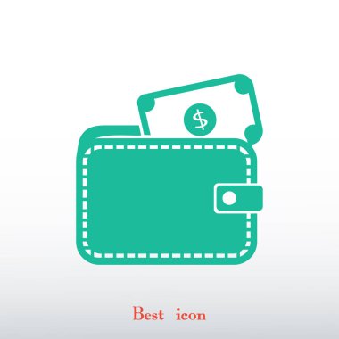 Para simgesi olan cüzdan