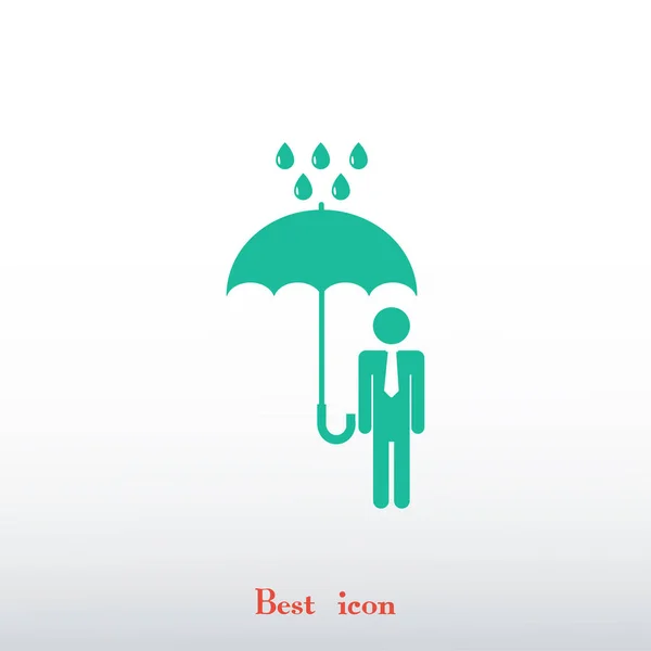 Male with umbrella icon — Stock Vector