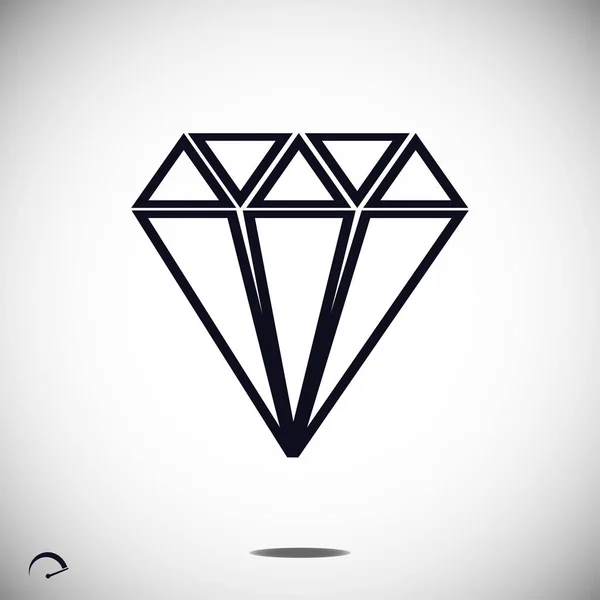 Icône simple diamant — Image vectorielle