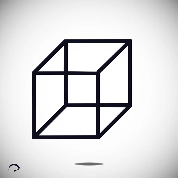 Eenvoudige kubus pictogram — Stockvector
