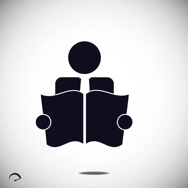 Ikona knihy čtenář — Stockový vektor