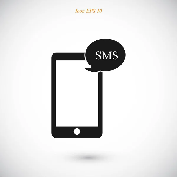 Ícone sms telefone móvel — Vetor de Stock