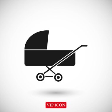 Çocuk arabası düz simgesi