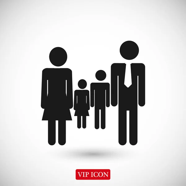 Silhouettes de famille icône — Image vectorielle