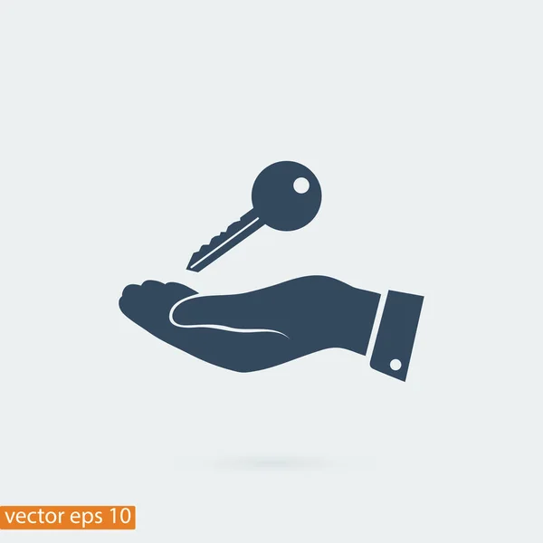 Toets pictogram in de hand — Stockvector