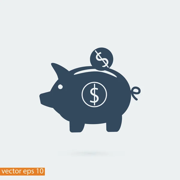 Piggy banc ikonen — Stock vektor