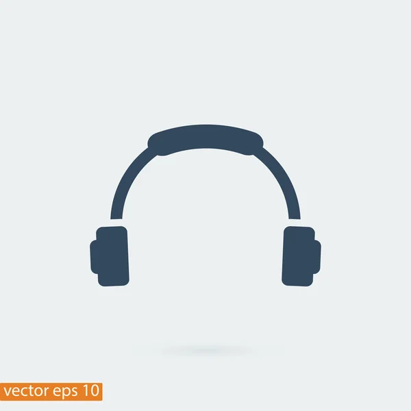 Fejhallgató lapos ikon — Stock Vector