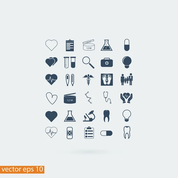 Conjunto de iconos médicos — Vector de stock