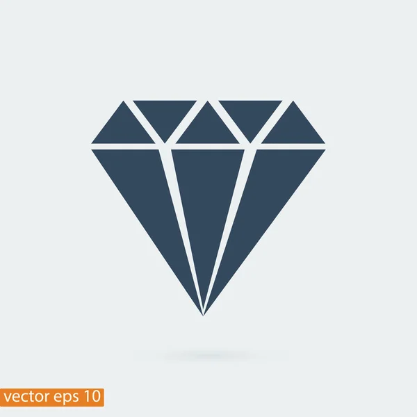 Icône plate diamant — Image vectorielle