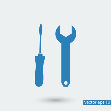 İngiliz anahtarı ve tornavida simgesi