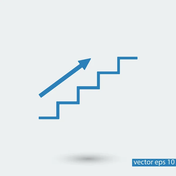 Stairs chart icon — Stock Vector