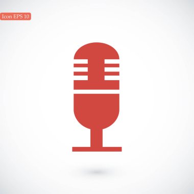 mikrofon düz simgesi