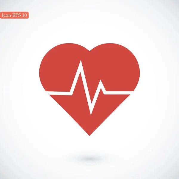Eenvoudige heartbeat pictogram — Stockvector