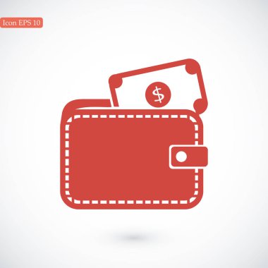 Para simgesi olan cüzdan