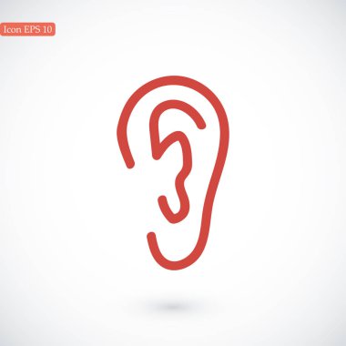 insan kulağının düz simgesi