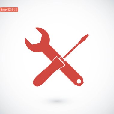 İngiliz anahtarı ve tornavida simgesi