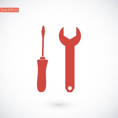İngiliz anahtarı ve tornavida simgesi