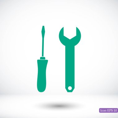 İngiliz anahtarı ve tornavida simgesi