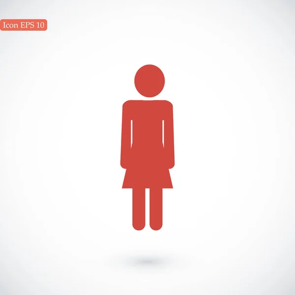 Vrouw, vrouw platte pictogram — Stockvector