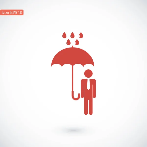 Male with umbrella icon — Stock Vector