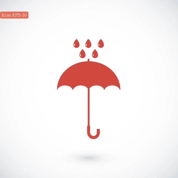 Εικονίδιο ομπρέλα και σταγόνες της βροχής — Διανυσματικό Αρχείο