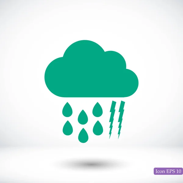 Wolke mit Regentropfen und Braunkohle — Stockvektor
