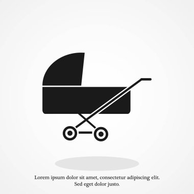 Çocuk arabası düz simgesi